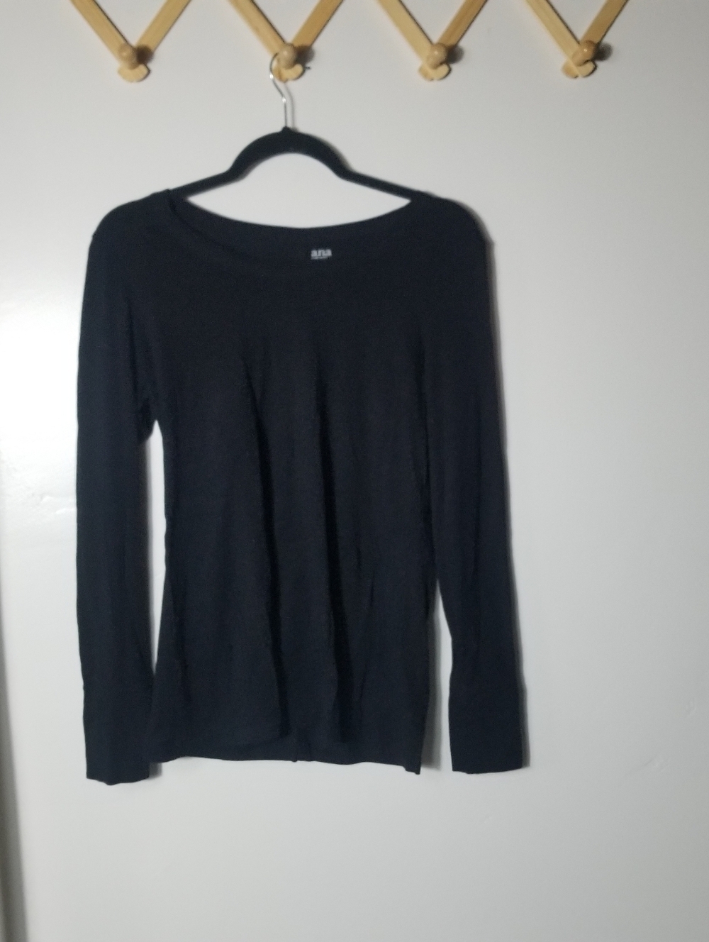 ANA WOMEN'S BLACK LONG SLEEVE BLOUSE SIZE MEDIUM
